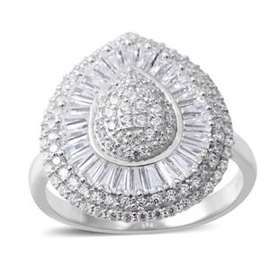 NEW Size 6 Simulated Diamond Sterling Silver Ring